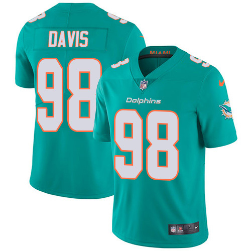 Nike Miami Dolphins 98 Raekwon Davis Aqua Green Team Color Youth Stitched NFL Vapor Untouchable Limited Jersey